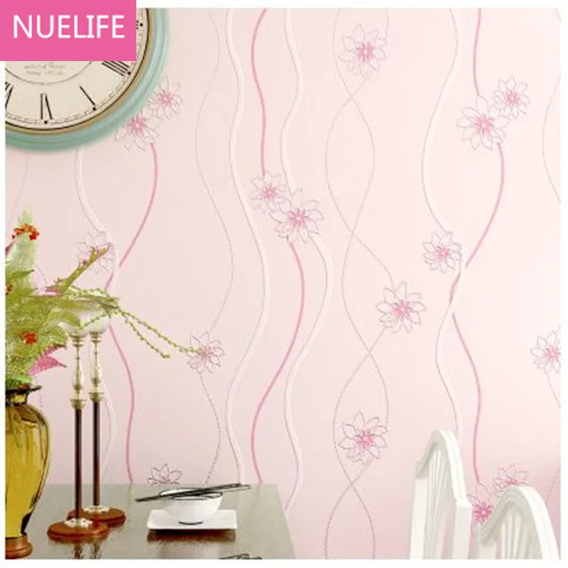 

0.53x9.5m Pastoral flowers pattern nonwovens wallpaper 3d living room bedroom background wall children's room wallpaper N4