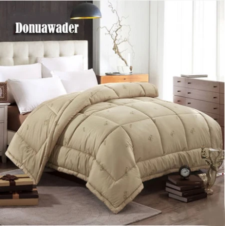 

220*240cm Camel Hair Winter Comforter Quilted Top Blanket King Edredon alicoco hair duvet insert Bedspread dekbedden Quilt futon