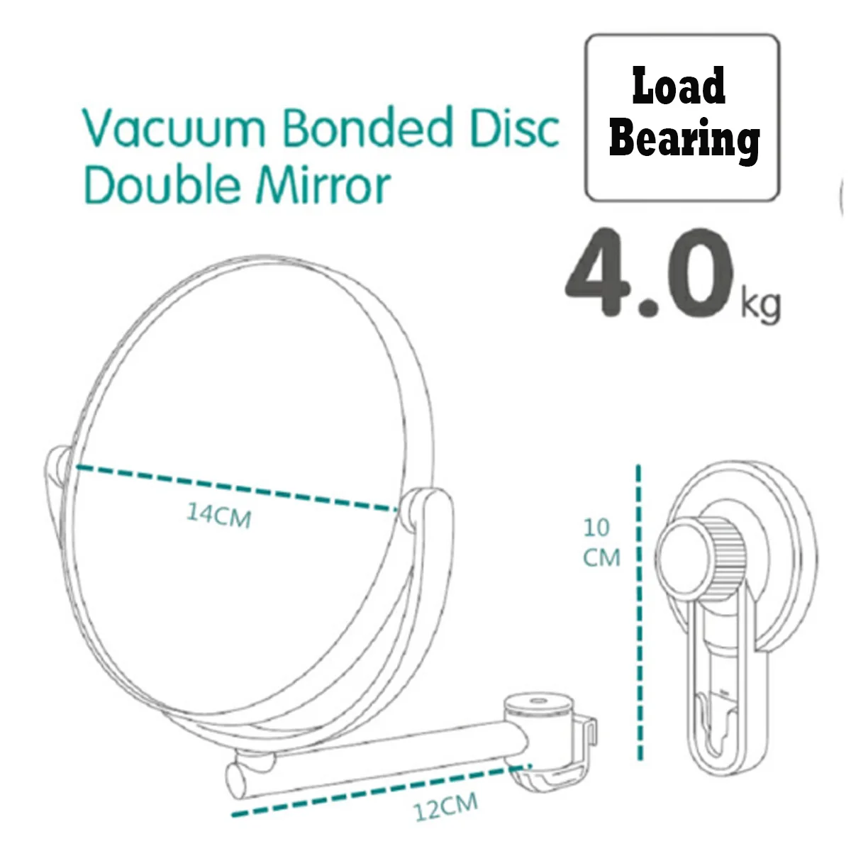 Espejo de pared espejo lado doble cuarto de baño cosméticos maquillaje de cara 360 giratorio espejo decoración para el hogar Espejo de pared espejo lado doble cuarto de baño cosméticos maquillaje de cara 360 giratorio espejo decoración para el hogar