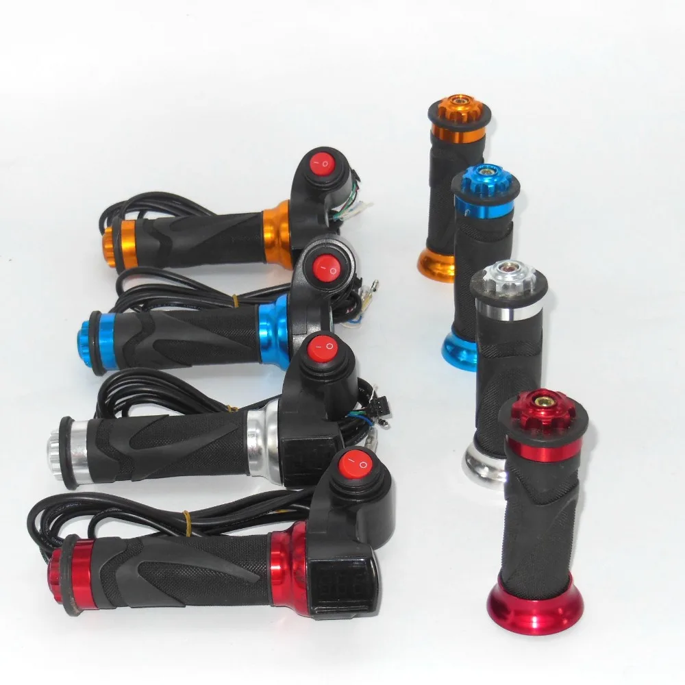 

12V-84V EVfitting new style Ignition gas handle with battery status indicator Aluminum alloy rolling Electric Bike Throttle