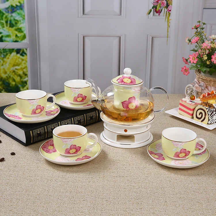 10 Pieces SET Healthy fashion Ceramic glass tea pot cups set boiled tea