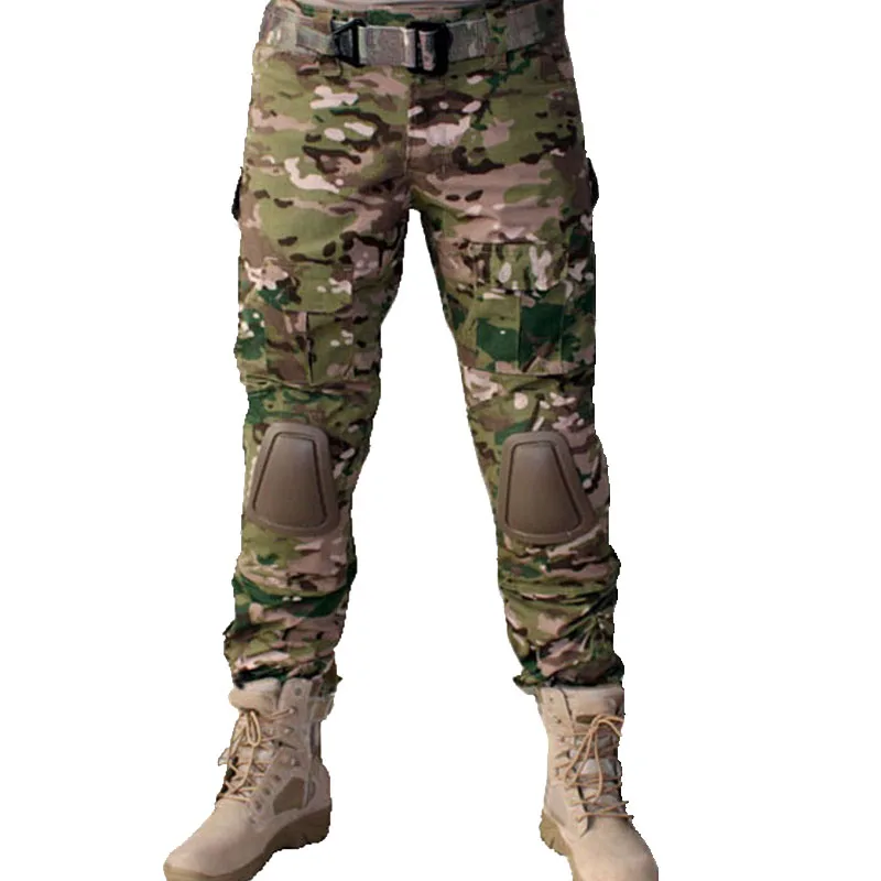 Военная Униформа тактический бой Брюки для девочек с наколенниками Airsoft Пейнтбол