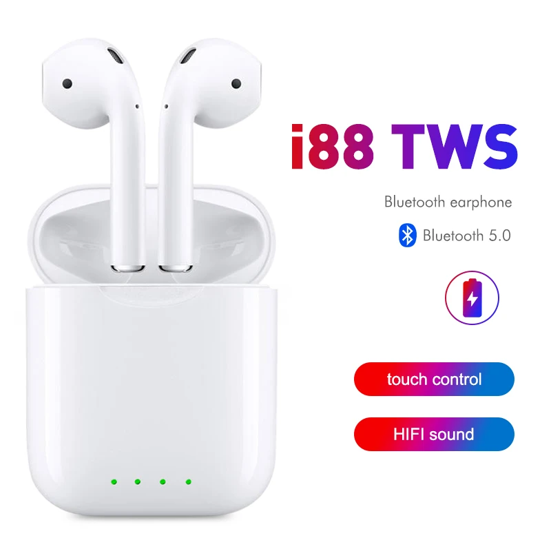 

2019 i88 TWS 1:1 copy Wireless Bluetooth 5.0 Earphone Earbuds Touch Control For iPhone Xiaomi airdot PK i13 i10 i12 i14 i18 tws