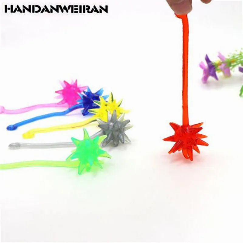 6PCS Nostalgic Sticky Meteor Hammer Fun Toys Kid Soft Plastic Picking Hand Ball Telescopic Elastic Hammers Toy 12CM HANDANWEIRAN | Игрушки и