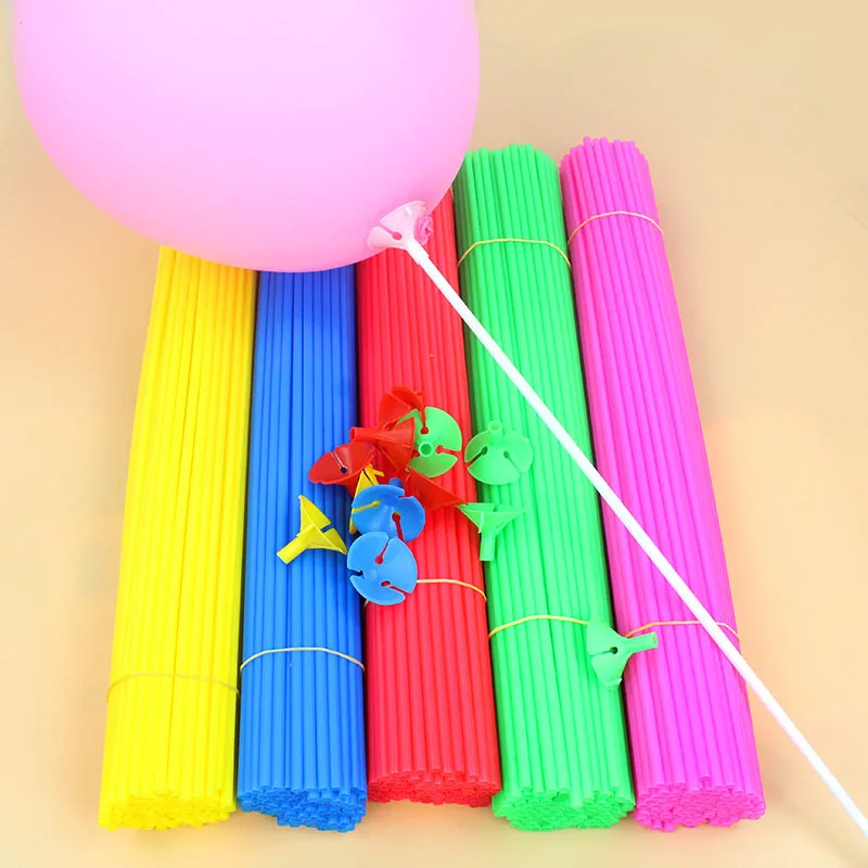 

100Pcs PVC Balloon Sticks Holders with Cups for Wedding Party Decoration DIY Birthday Party Decoration Accessories