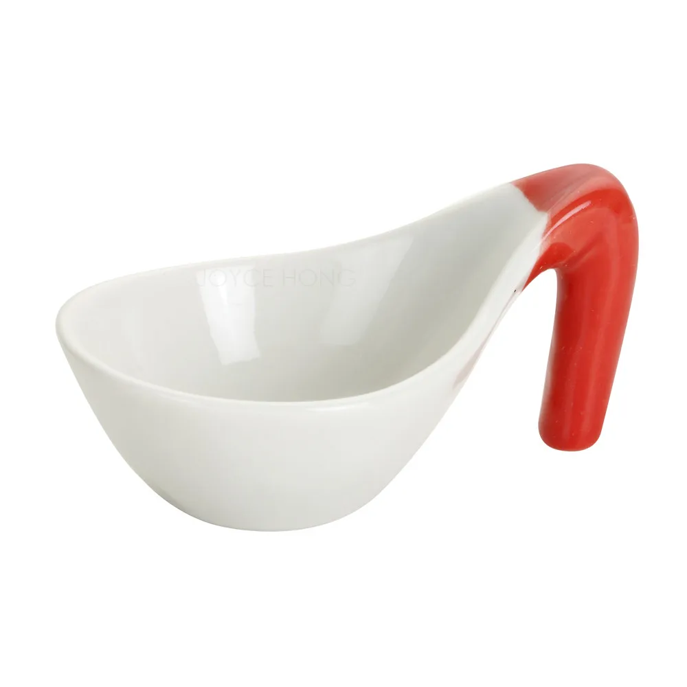 Dip Bowl with handle Ceramic Spice Dip Sauces Dish With handle Snack
