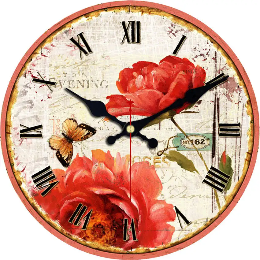 Розовые дизайнерские круглые часы для домашнего декора, бесшумные настенные часы для кафе, офиса, кухни, винтажные большие настенные часы, художественные без звука - Цвет: Orange