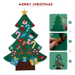 Дети DIY чувствовал Рождественская елка с украшениями Детские Рождественские подарки для 2018 Новый год дверь стене висит рождественские
