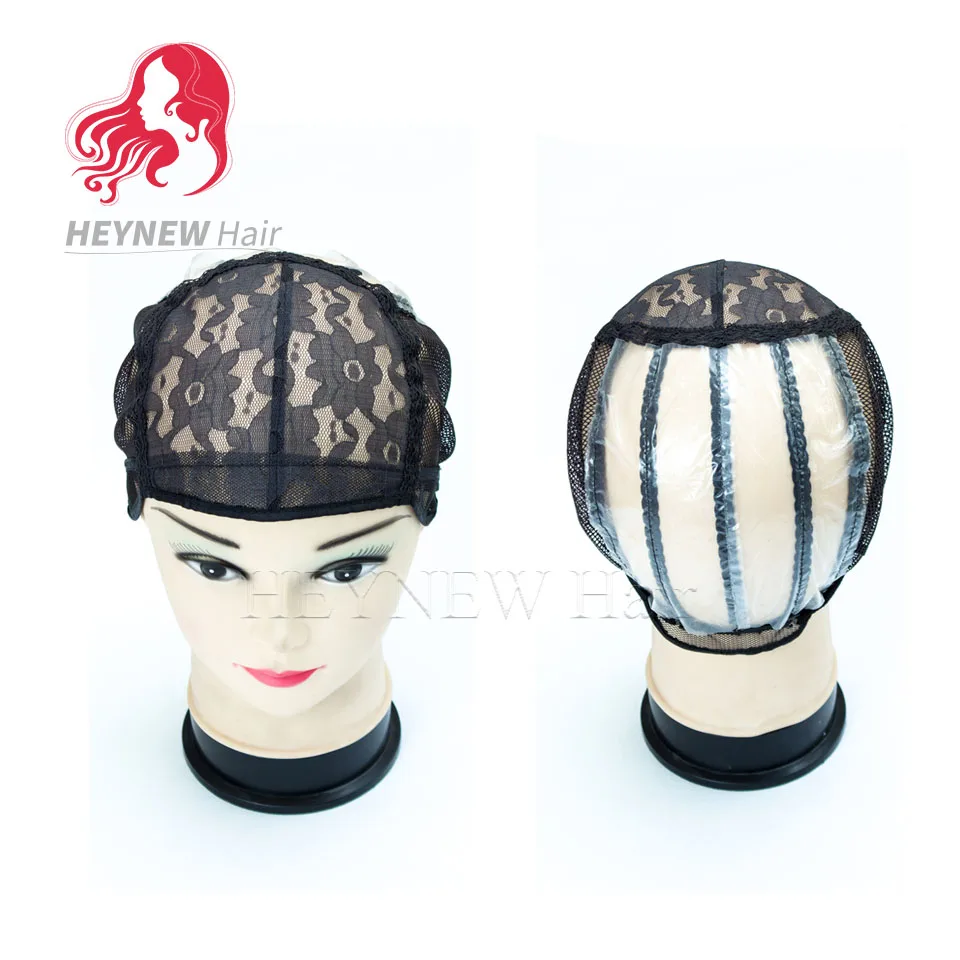 

10PCS/Lot Free Shipping Free Size Black Lace Front Wig Caps For Making Wigs With Adjustable Stretch Strap On The Black
