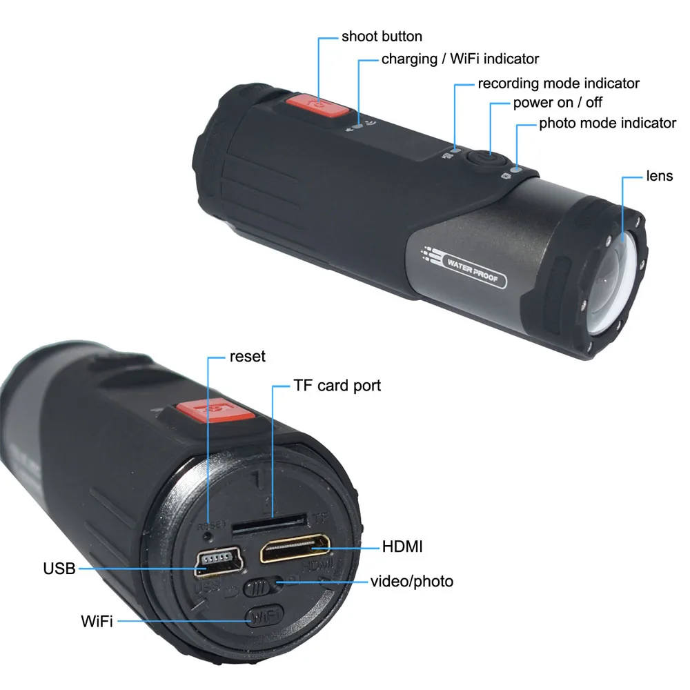SOOCOO S20WS Wifi Экшн камера с широкоугольным объективом 170 градусов 1080P Full HD 10 м