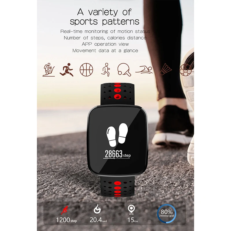 DOITOP V6 Смарт-часы OLED HD экран фитнес-трекер Smartwatch пульсометр Монитор артериального давления спортивные Смарт-часы браслет
