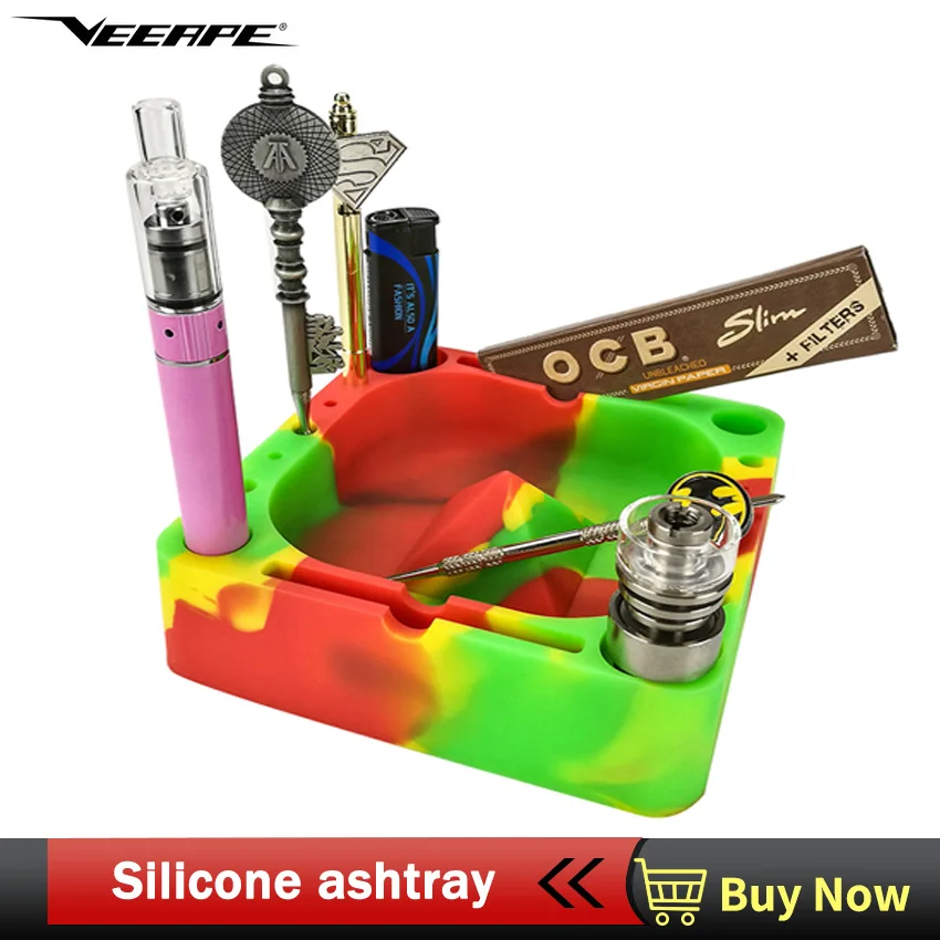 Portable Rubber Silicone Ashtrays Cigarette Holder Eco Friendly