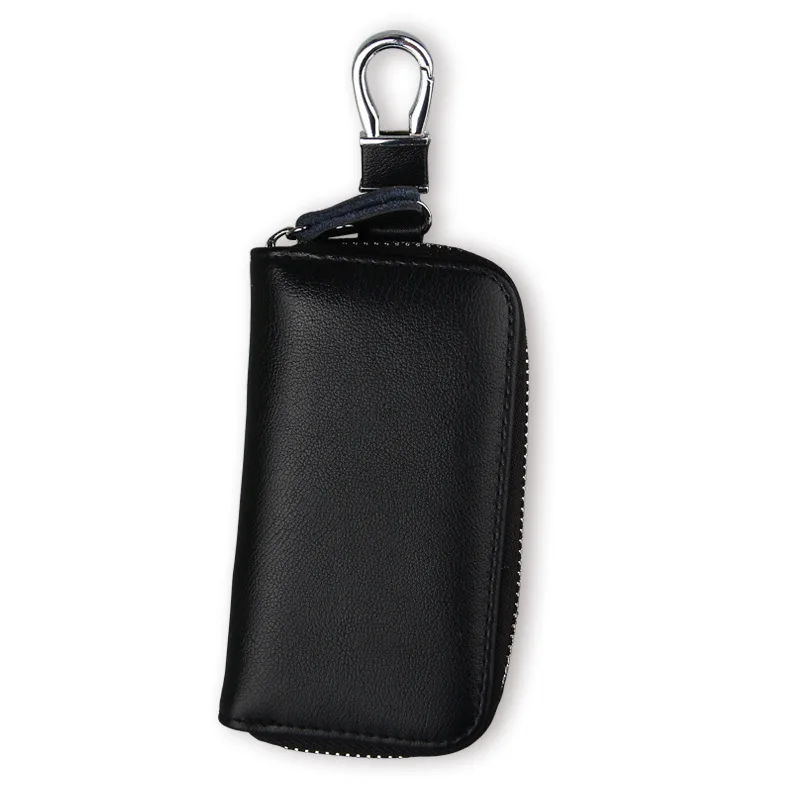 

Men Woman Premium Leather Car Key Bag Chain Coin Holder Zipper Case Remote Wallet Bag Lady Man Money Keys Cards Universal Size