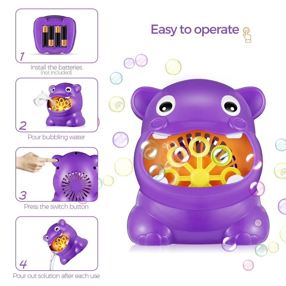 011 Лягушка-форма полный автоматическая машина для пузырей детская игрушка для мальчиков девочек безопасные и прочные пузыри с 8 пузырьками