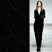 Черная шелковая бархатная ткань 108 см/140 см ширина широкая шелковая ткань