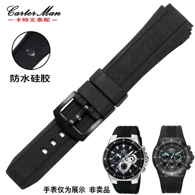 Per Casio 552 Cinturino In Silicone Con Acciaio Inox Satinato Nero Fibbia In Gom Per Casio 552 Cinturino In Silicone Con Acciaio Inox Satinato Nero Fibbia In Gom