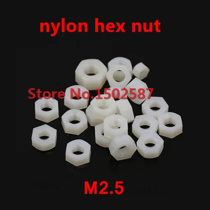

1000 Pieces White Nylon Hex Nut M2.5 RoSH Plastic Nuts