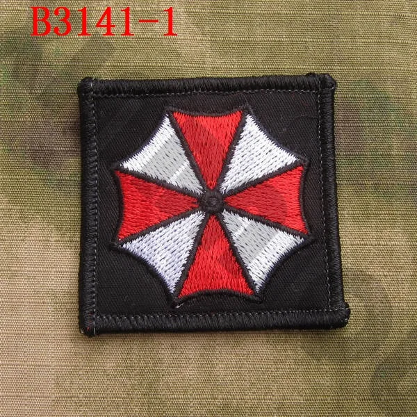 Embroidery patch soft shell Red Frame Umbrella Corporation Logo Military Tactical Morale