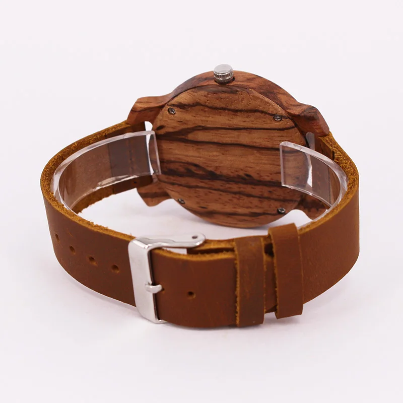 zebra white digital wood leather men watches (8)