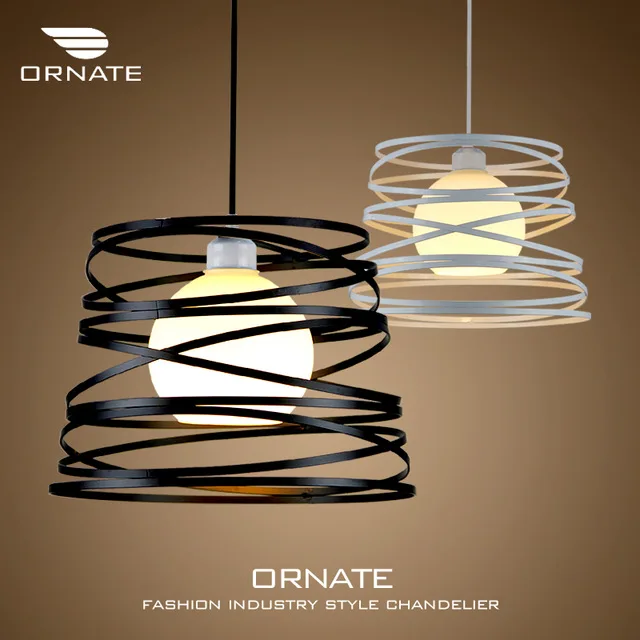

Free shipping Ounite restaurant chandelier single head modern minimalist creative personality balcony bar iron lamp