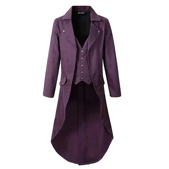 

2019 New Arrival European Middle Ages Cosplay Costume Medieval Men Punk Retro Tuxedo Renaissance Jacket Coat Halloween Costumes
