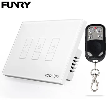 

US Standard 3 Gang 1 Way Remote Control Touch Switch Glass Panel Wall Light Switch Led Touch Sensor Switch ST2 AC110-240V