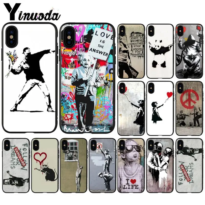 Yinuoda Бэнкси &quotАльберт&quot banksy palestine черный ТПУ Мягкий силиконовый чехол для