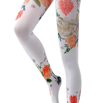 

spring thin stockings vintage Japanese style flowers pattern Tights High-quality white Silk stockings shaping leggin 1order=1pc