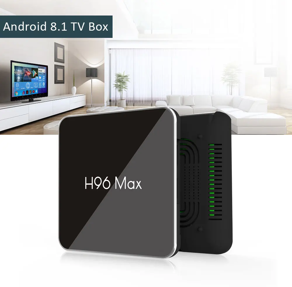 H96 MAX X2 Amlogic S905X2 четырехъядерный Смарт ТВ приставка 2,4g+ 5,8g двойной WiFi Android 8,1 ТВ приставка 4 Гб ram 64 Гб/32 ГБ rom телеприставка