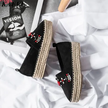 

Kaeve Brand Sneakers Women Platform Shoes Suede Leather Mocasines Mujer Black Flats Comfortable Top Quality Loafers Slip On Shoe