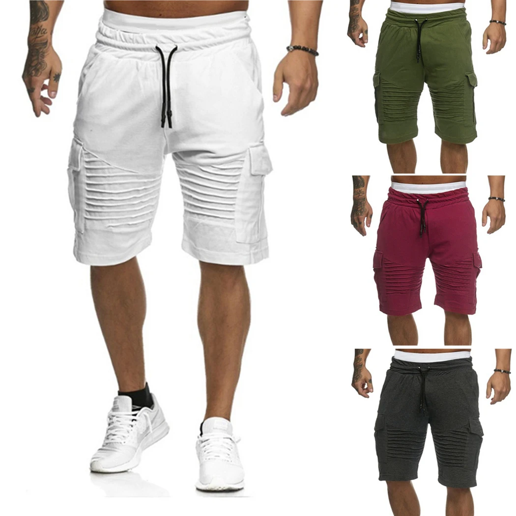 Плюс размер мужские шорты 2018 Летние повседневные карман фитнес шорты джоггеры модные мужские брюки 3XL штаны короткие Homme