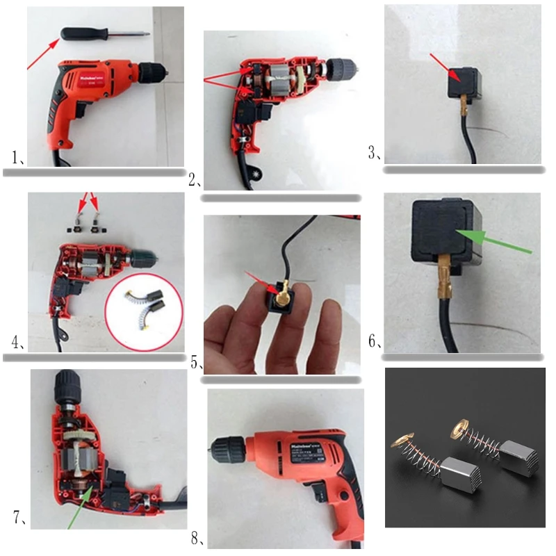 2 шт электрическая дрель углеродная щетка запасные части для Bosch Makita электроинструмент