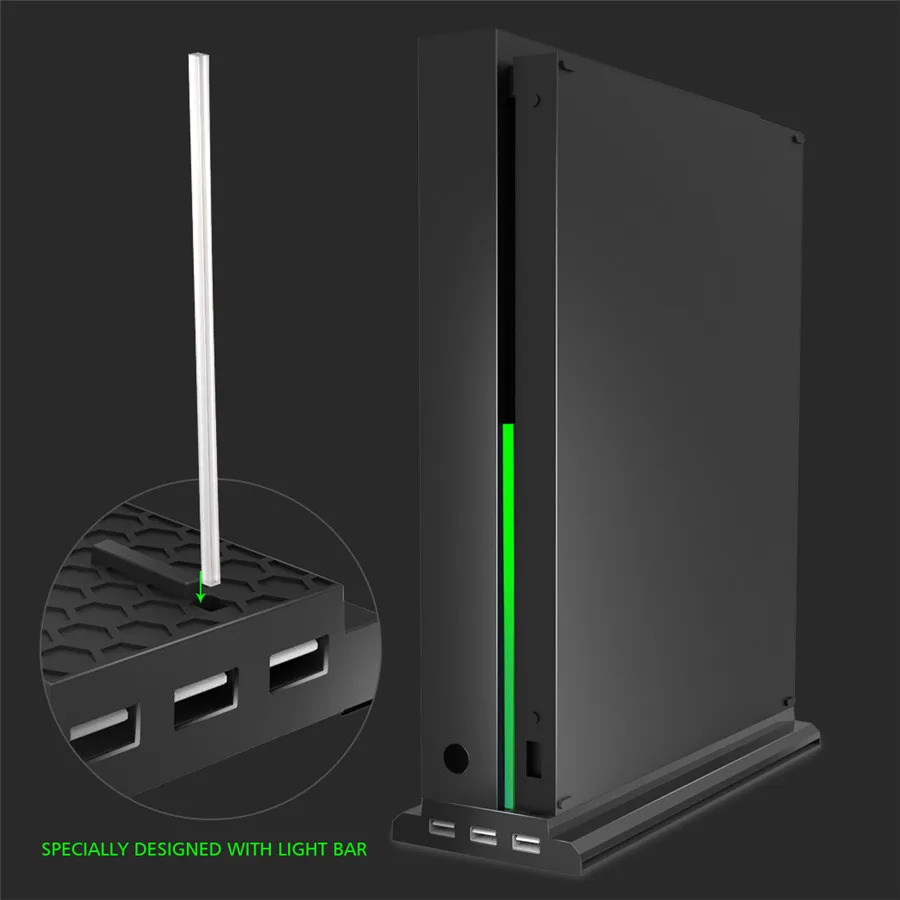  OIVO Vertical Stand Host Cooling Fan Stand Holder External Cooler 3 USB Ports Fans for Xbox One X G