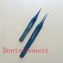2pcs Titanium Straight Toothed Forcep ophthalmic eye surgical instrument