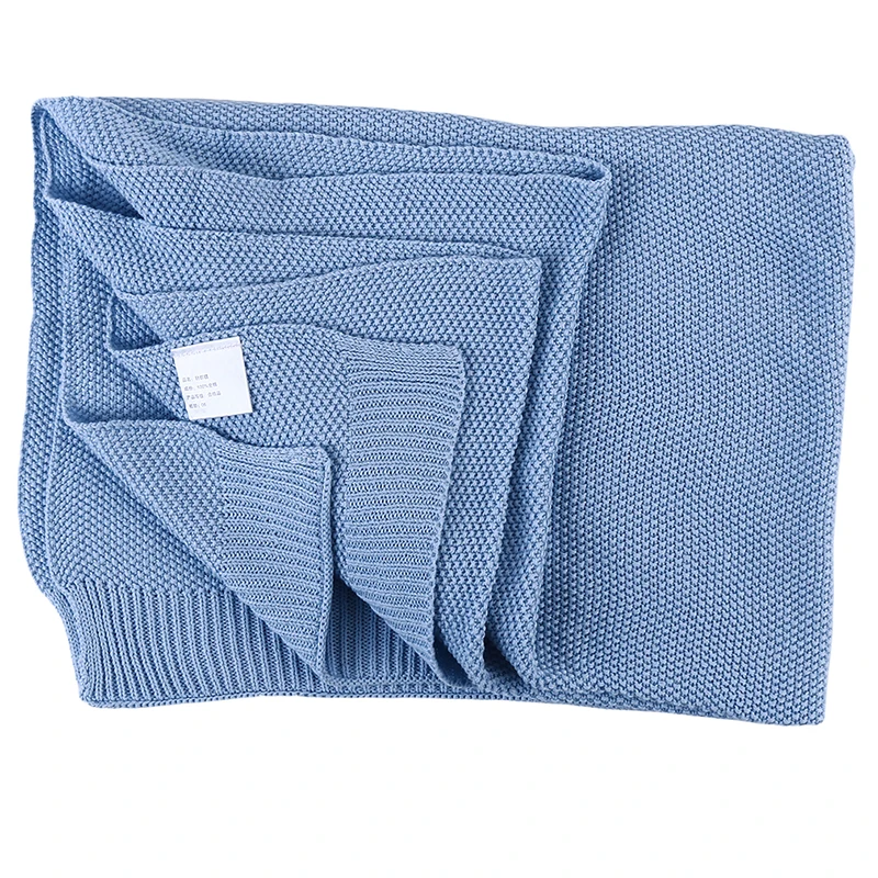 light blue Новорожденных Детское супер-мягкое Одеяло пеленка одеяла для малышей Детская кроватка диван корзина коляска одеяло s гибкий растягивающийся - Цвет: light blue