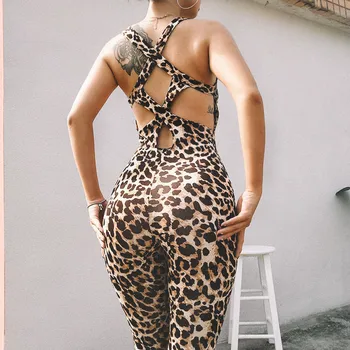 

Leopard Sporty Jumpsuit Woman Tracksuit Gym Clothing for Women Yoga Set Sport Suit Women Sportswear Gym Wear Fitness Set Women