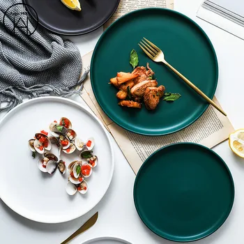 

Nordic Creative Home Dishes Western Plate Tray Steak Plates Ceramic Tableware Breakfast Plate Disc Pasta Plate Set Dinner