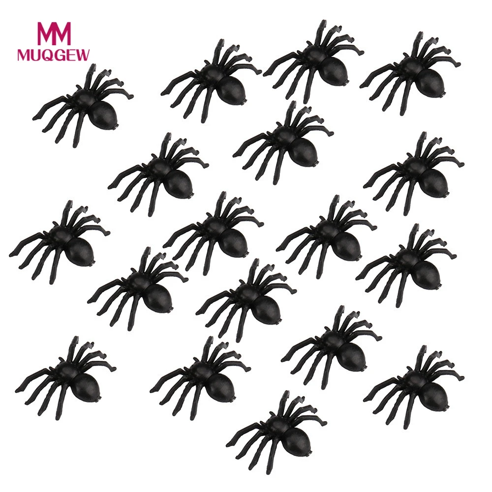 

20-50pcs Plastic Artificial Spider Insect Animal Model Kuso Prank Funny Trick Joke Toys Party Halloween Haunted House Prop Decor