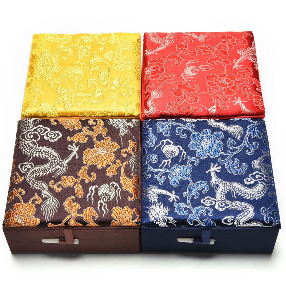 Necklace Earrings Rings Storage Packaging for Women Wedding Party Gift Cloth Chinese Luxury Traditional Embroidery Jewelry Box
