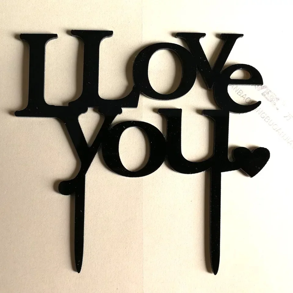 

free shipping 20 pcsLove Acrylic Cake Topper wedding decoration