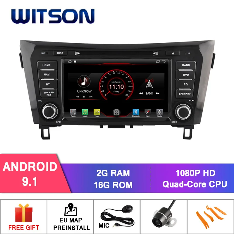 WITSON Android 9 1 для NISSAN QASHQAI 2014 автомобильный DVD-радио GPS 2 Гб ОЗУ + 16 ГБ с mirror link