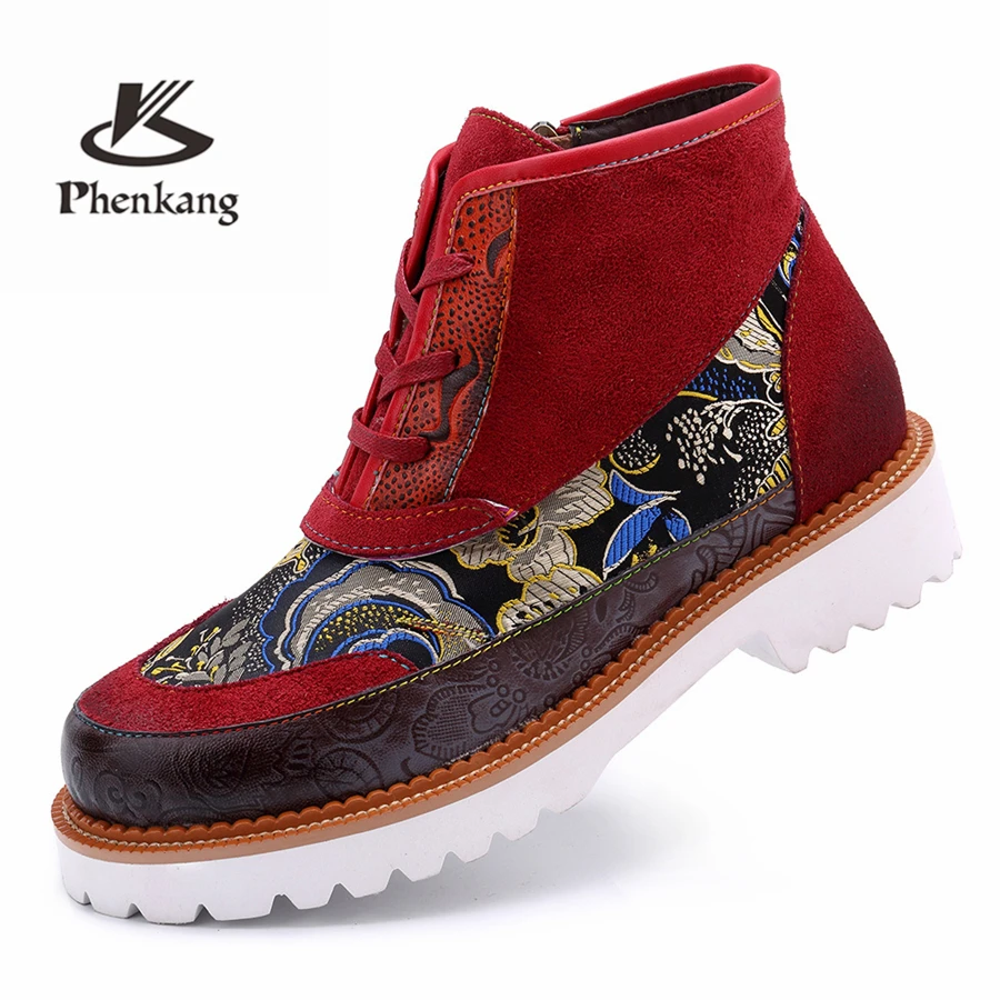 

Women winter snow Boots Genuine cow Leather Ankle Comfortable quality soft Shoes Brand Designer Handmade red 2019 with fur