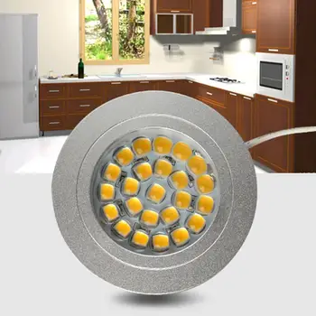 

LED Concealed Cabinet Light Wardrobe Light Round LED Showcase Lamp Recessed Downlight 12V Terminal Fitting