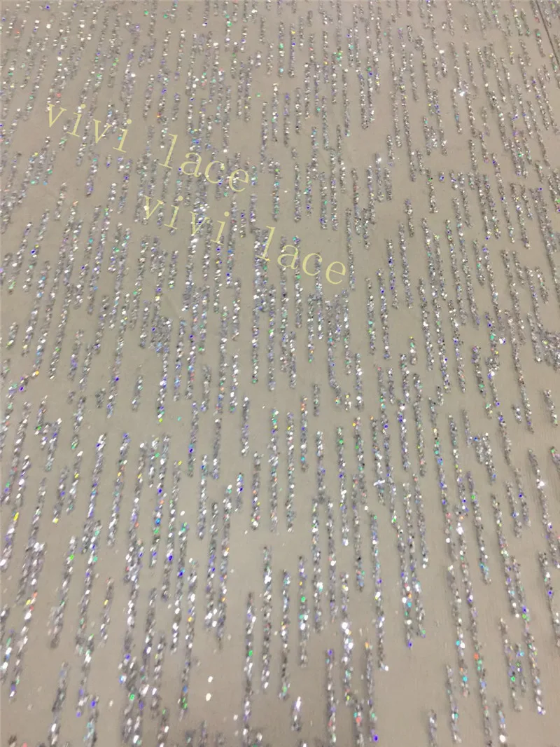 

5yards BZ01# Shining silver 50-130 stripe print glitter tulle african dress fabric for bridal wedding dress/evening dress/sawing