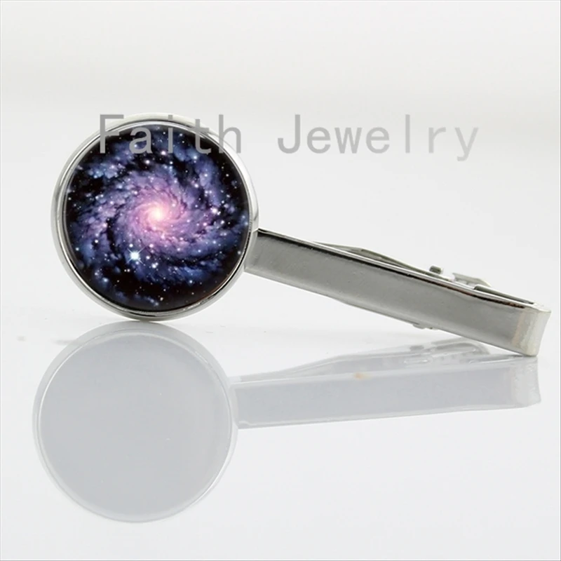 

New Planets Nebula Sunrise Eclipse Galaxy tie clips Solar System Cosmos art picture collar clips Hand Crafted men jewelry NS093