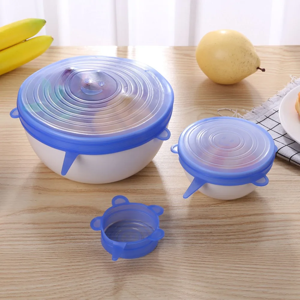 12 шт. ReusableSilicone Saran обертывание сохранение продуктов в свежем состоянии Saran обертывание силиконовый кухонный инвентарь пищевая обертка Уплотнение Крышка стрейч