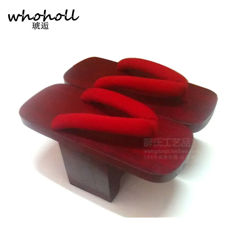 

WHOHOLL Cos Geta Wooden Slippers Man Japanese Geta Sandals One Heel 10cm High Heeel Wooden Clogs Slippers for Men Cos Costumes