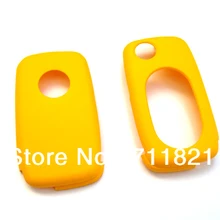 Желтый MK4 Овальный клавиатура Пульт дистанционного управления чехол для выкидного ключа для Volkswagen VW