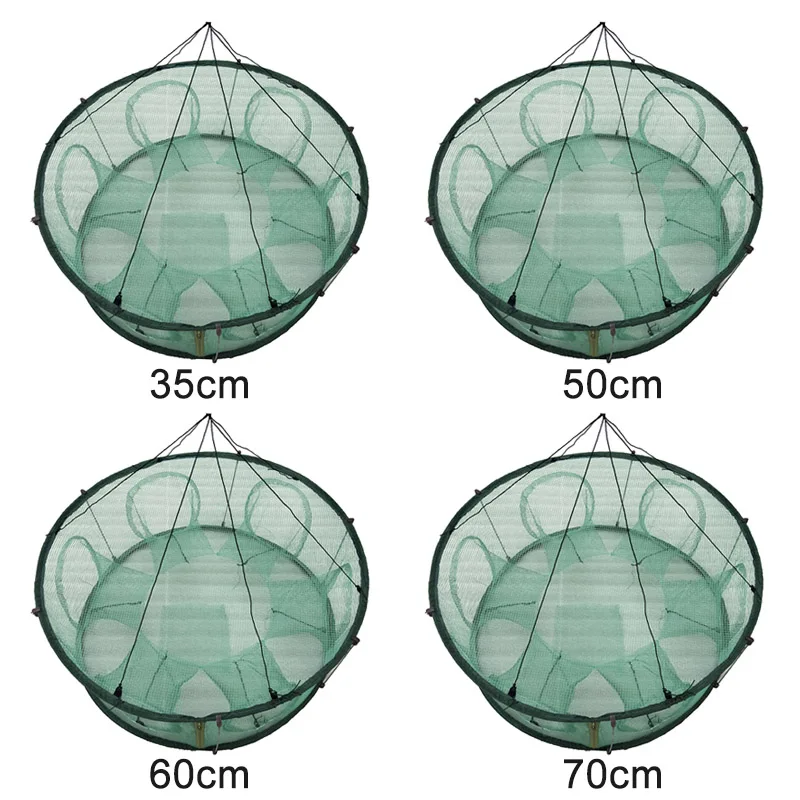 Автоматическая рыболовная сеть ловушка клетка круглой формы Прочный Открытый для крабов Раков Омаров YA88
