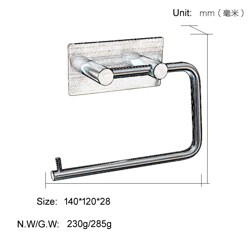 SUS 304 нержавеющая сталь самоклеящийся держатель туалетной бумаги Хром Матовый держатель в туалет бумажная полка для рулонов Наклейка на стену
